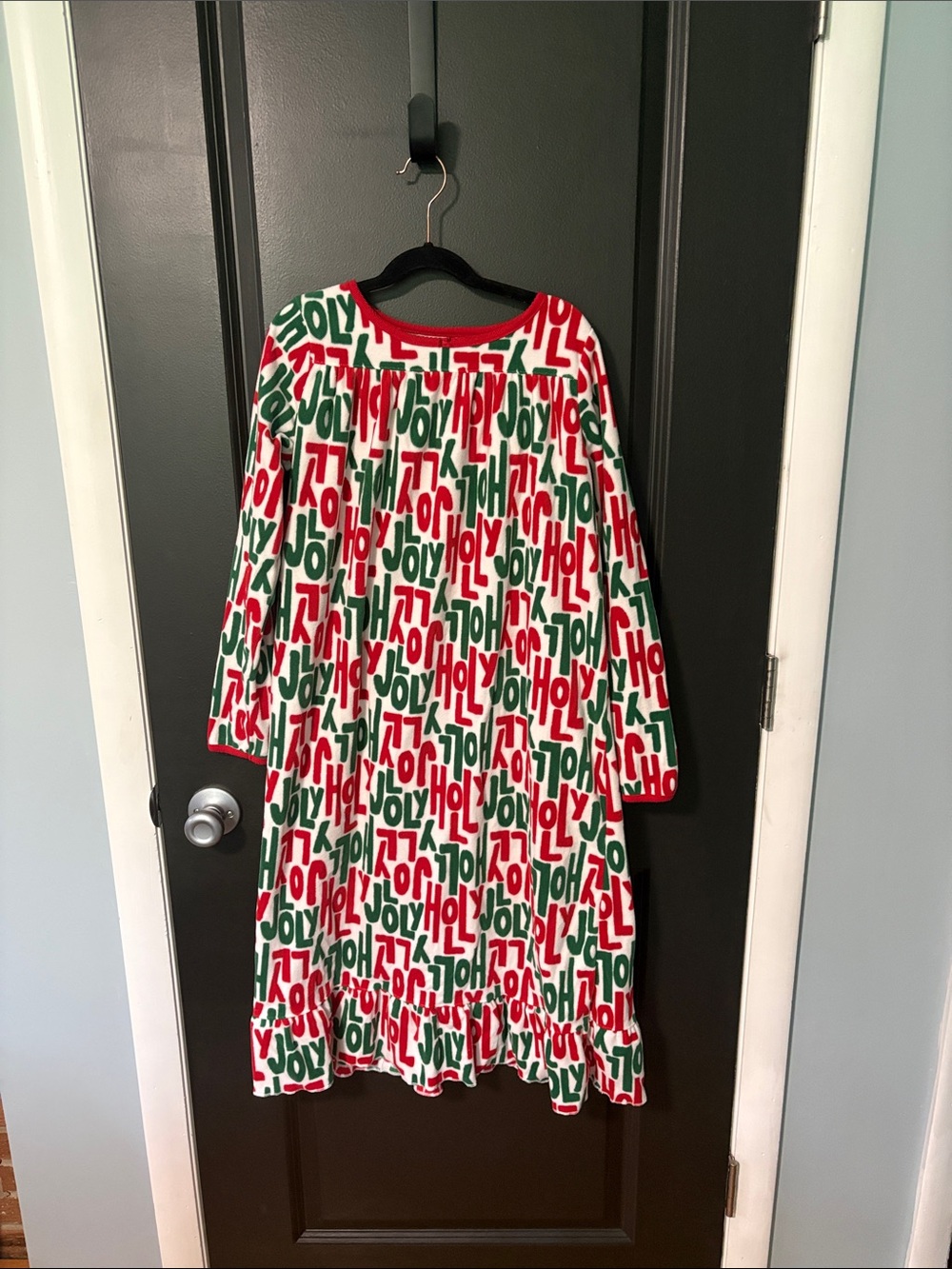 Carters holly jolly fleece nightgown 12-14